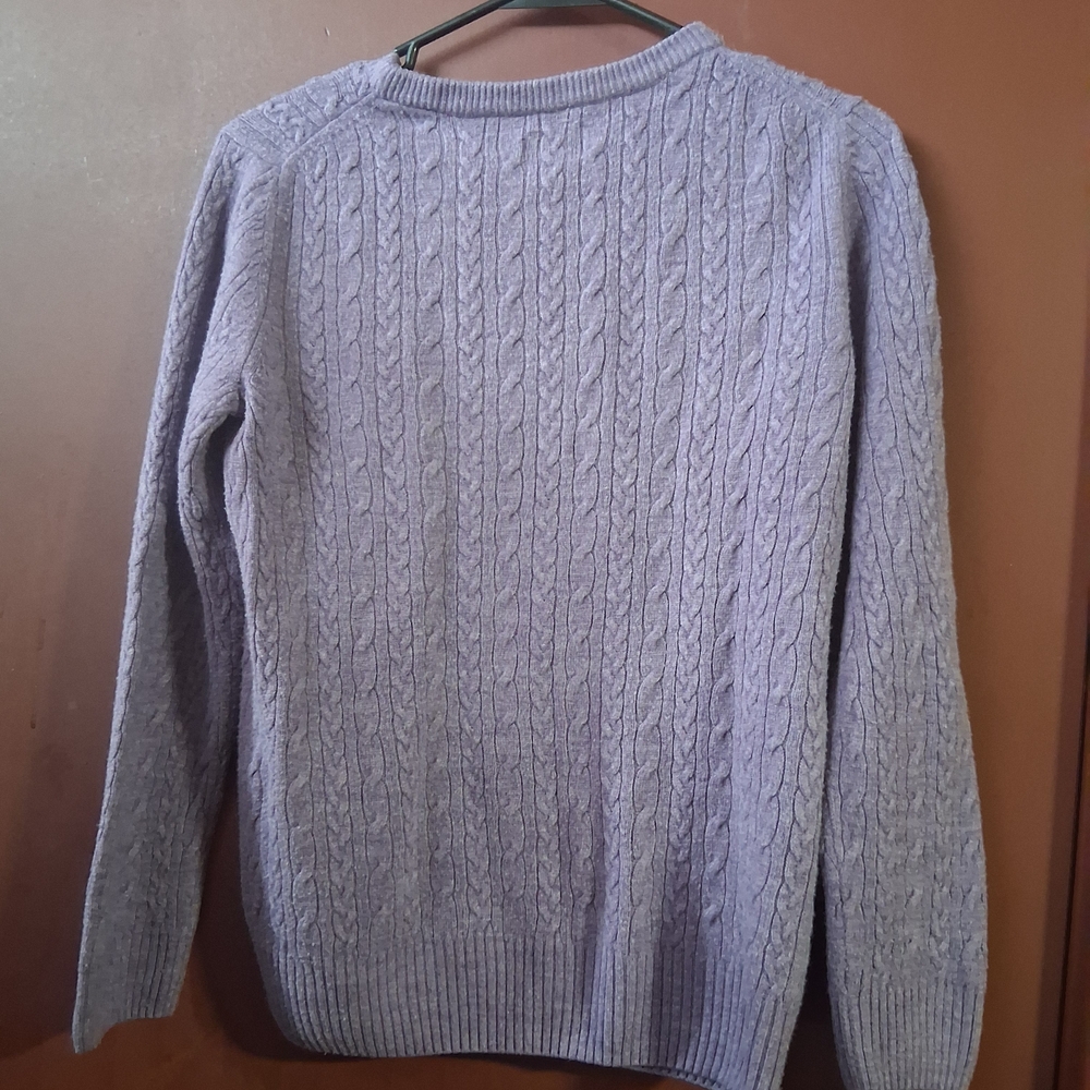 Bass WomensPurple Cable Knit Sweater - Picture 3 of 3